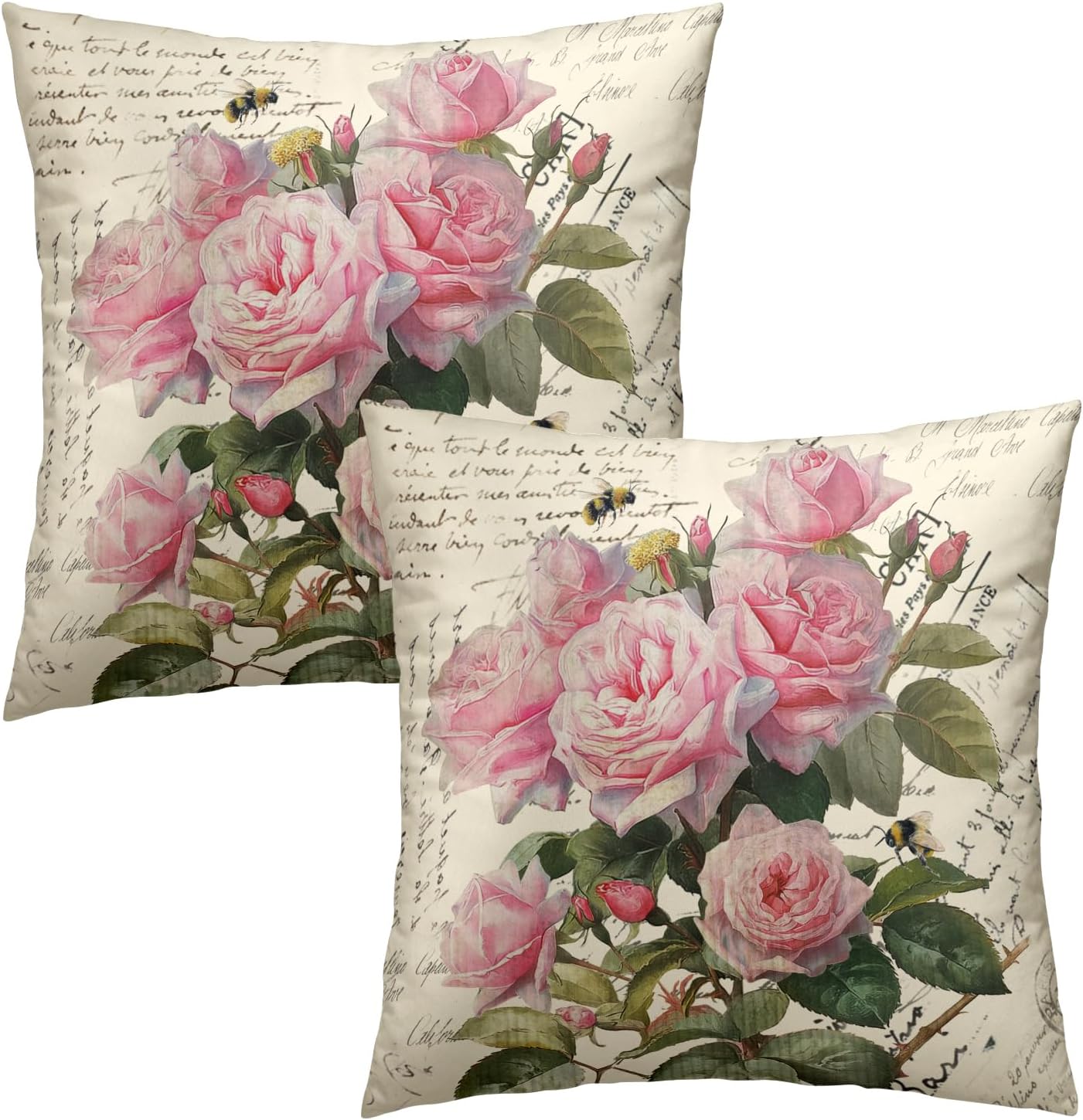 Vintage Rose Throw Pillows (set of 2)