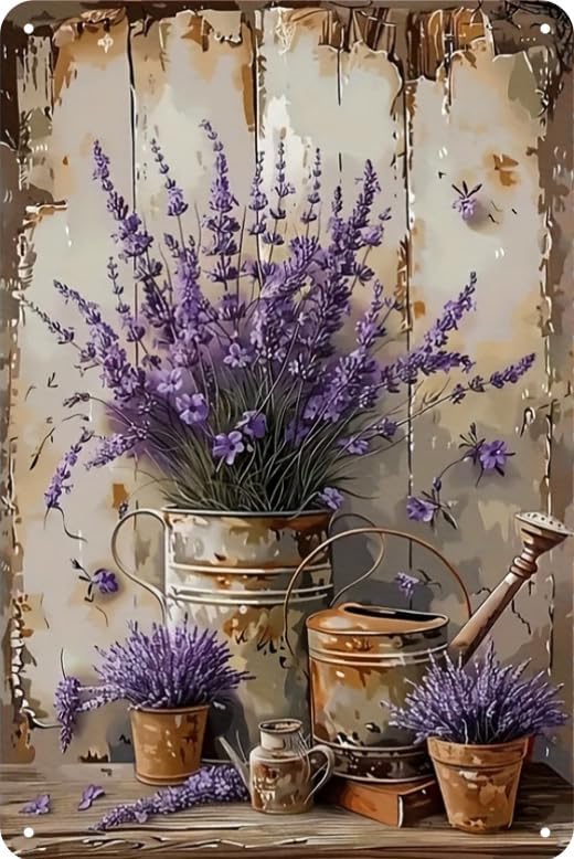Lavender Flower Metal Sign