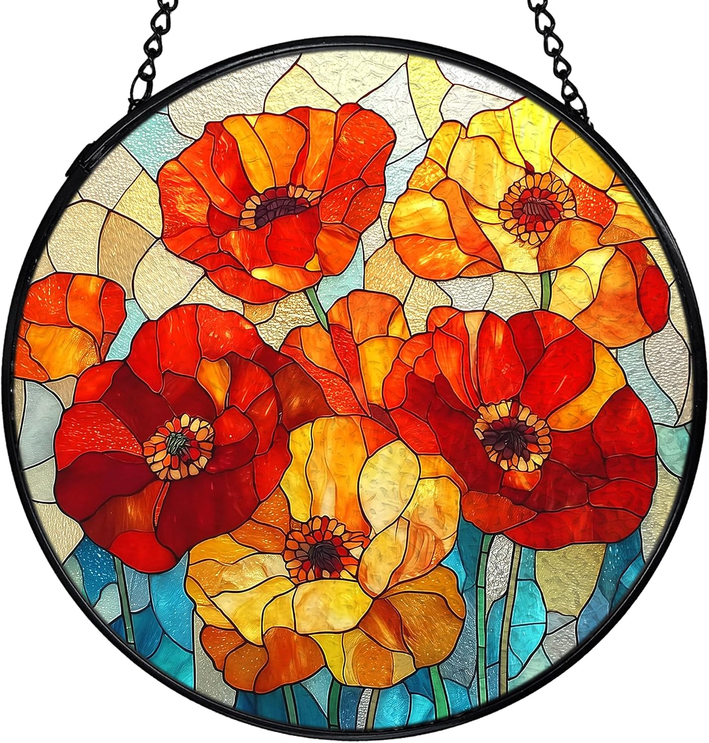 Poppy Stained Glass Suncatcher