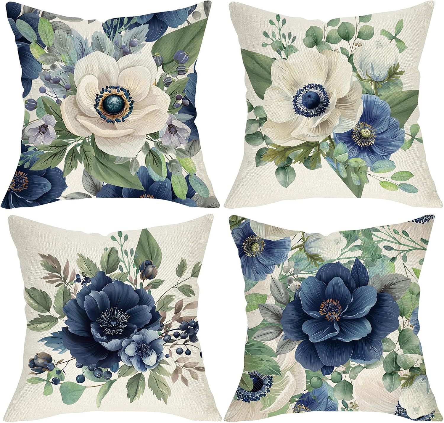 Anemone Flower Throw Pillows