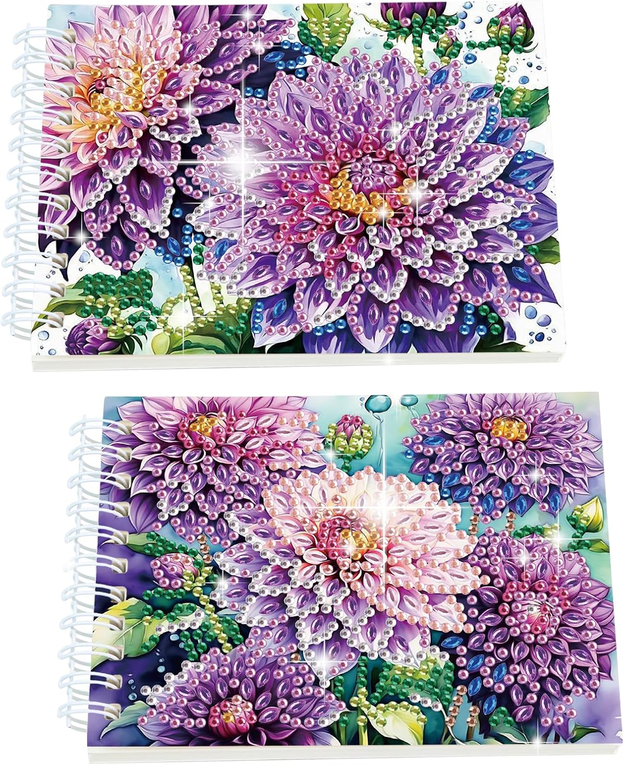 2 Pieces Diamond Dahlia Painting Notebooks
