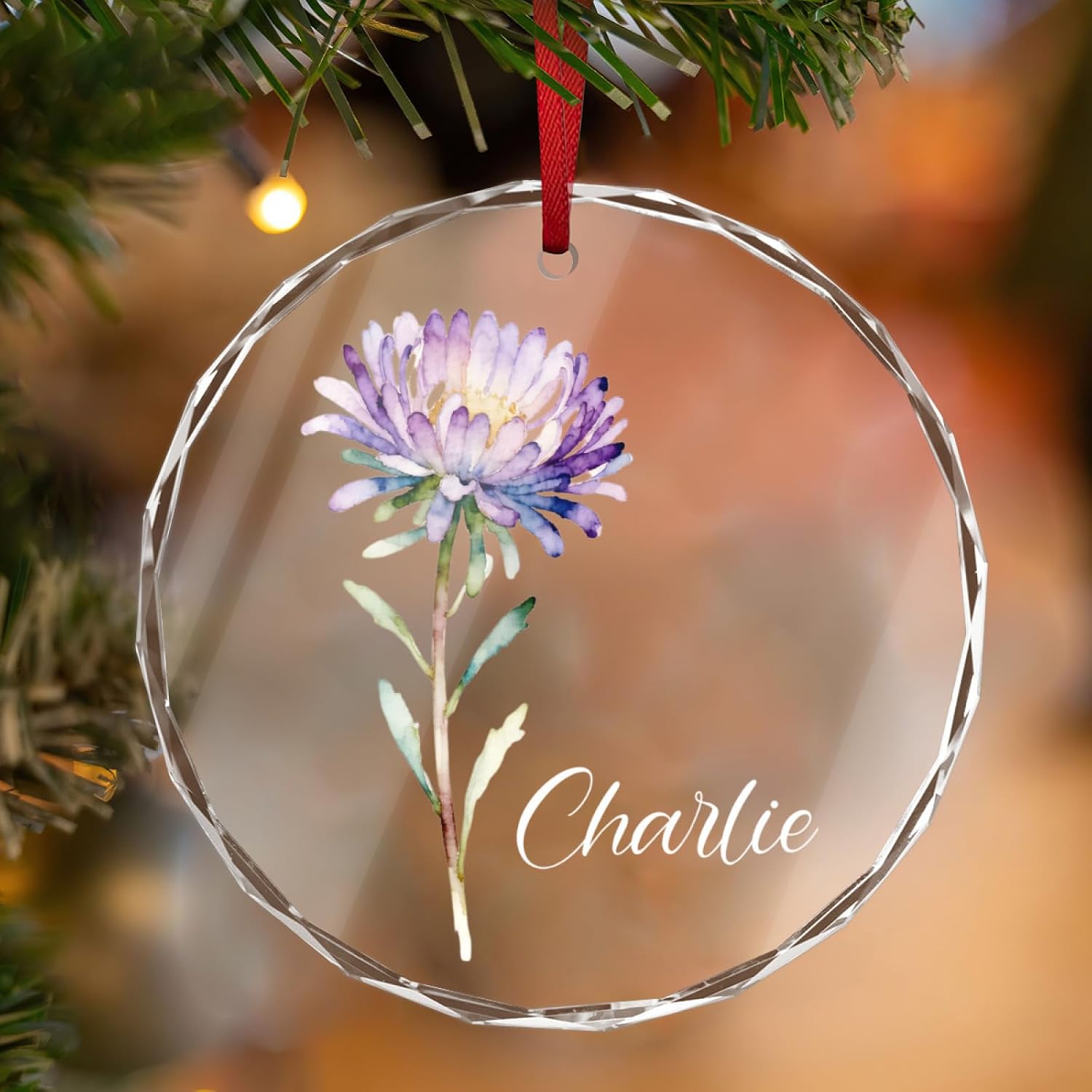 Aster Glass Christmas Ornament