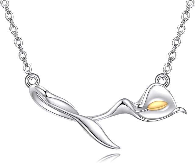 Sterling Silver Calla Lily Flower Necklace