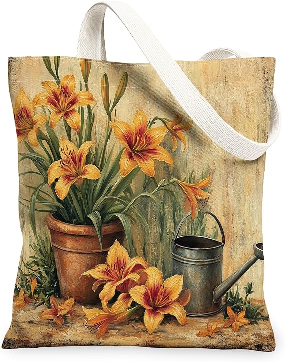 Daylily Canvas Tote Bag