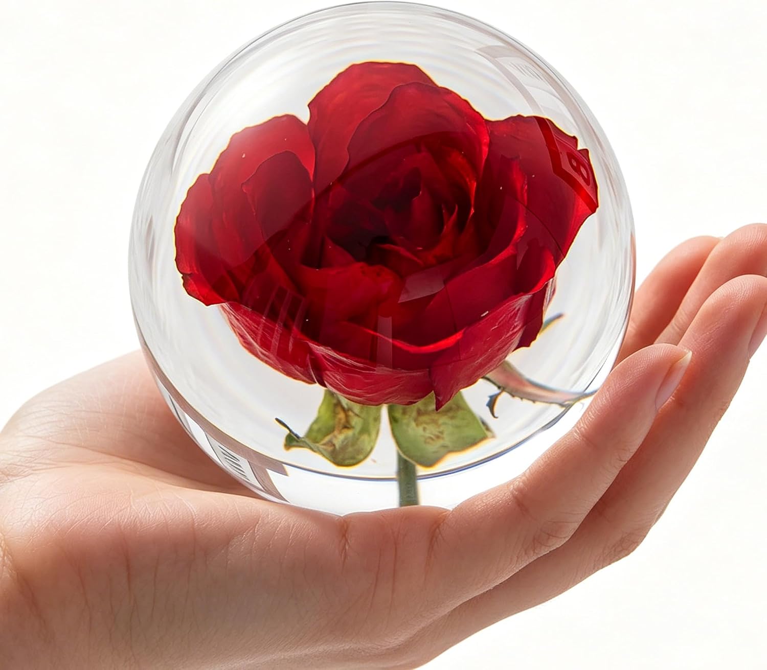 Red Rose Blossom Paper Weight
