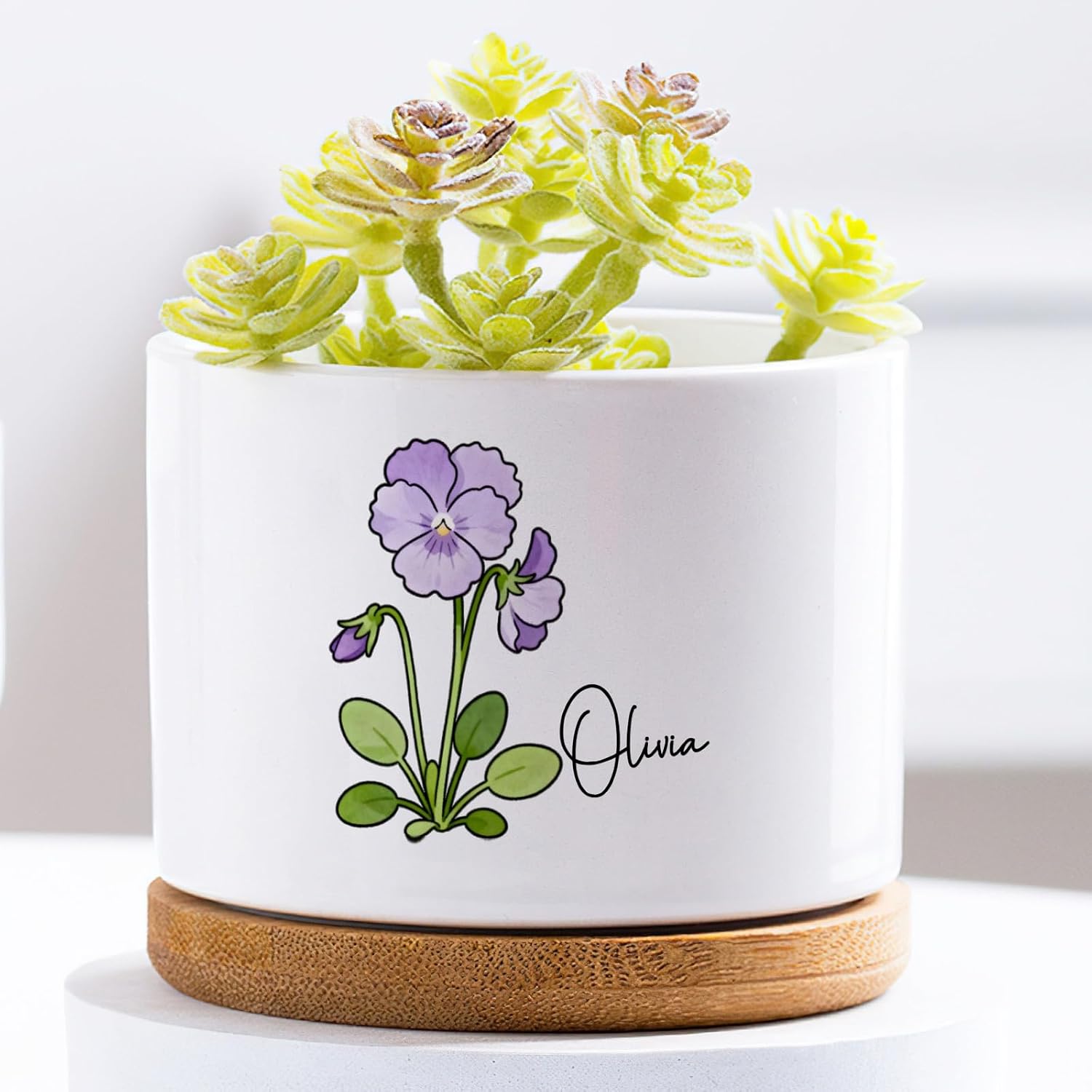 Pansy Flower Ceramic Planter