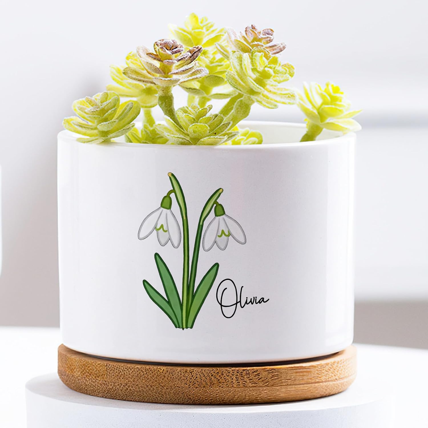 Snowdrop Lily Ceramic Planter