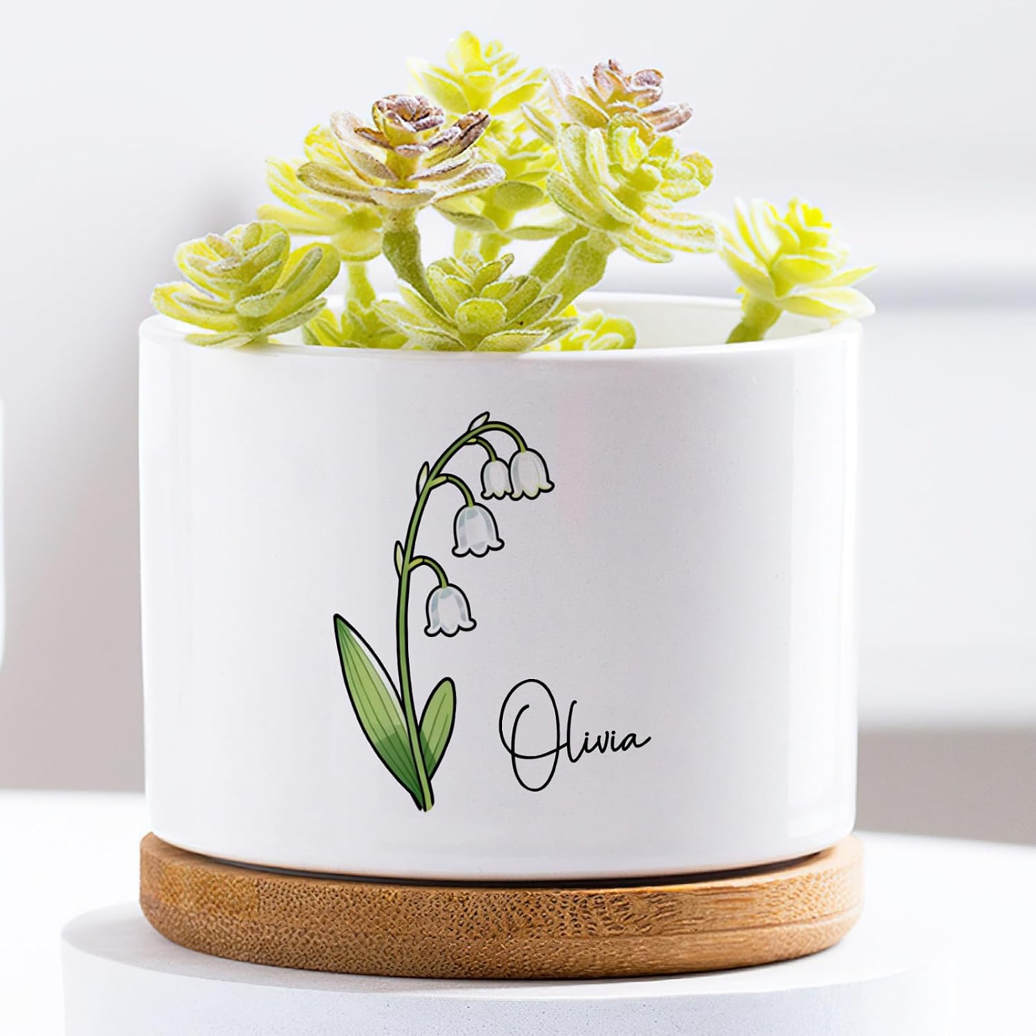 Lily of the Valley Ceramic Planter