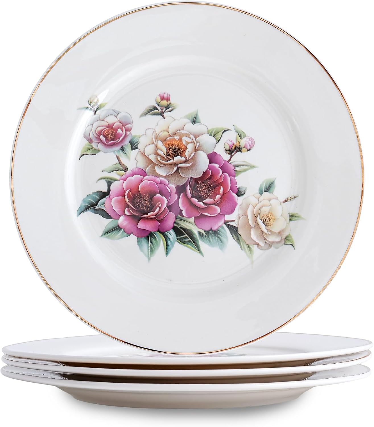Camelia Flower Set of 4 Small Plates