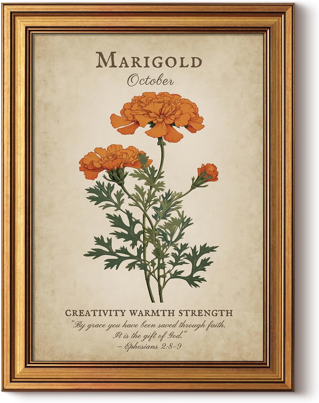 Framed Marigold Poster Print Wall Art
