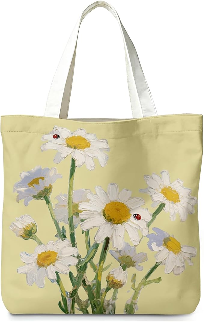 Daisy Canvas Tote Bag