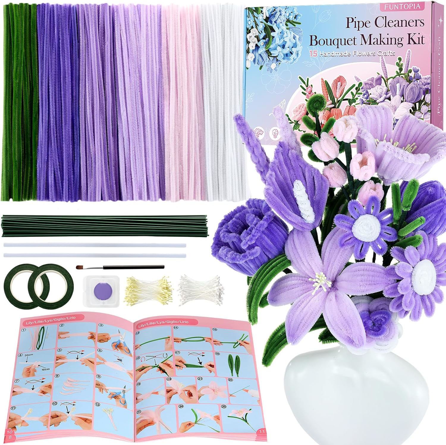 Pipe Cleaner Flower Making Bouquet Kit