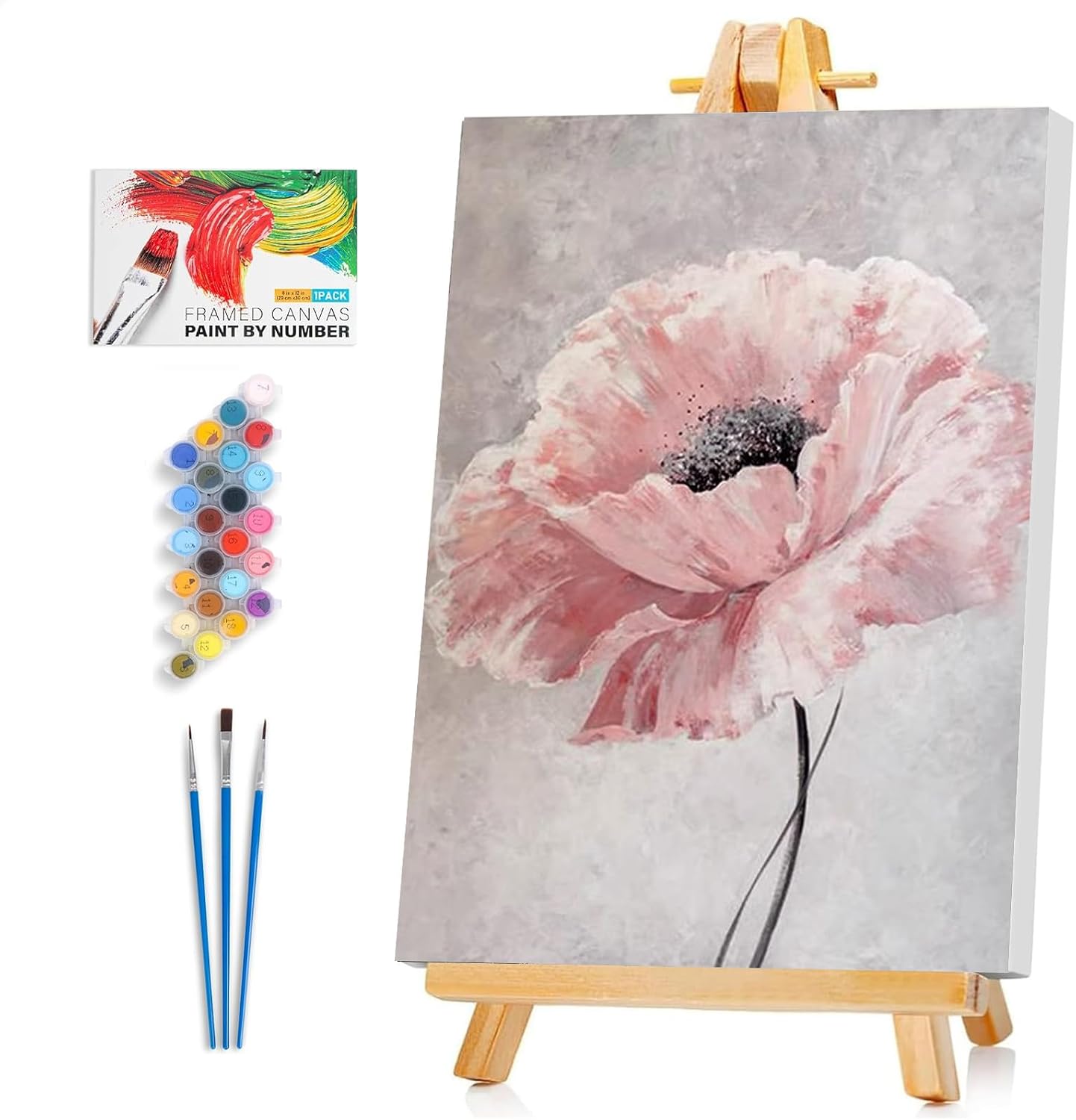 Pale Pink Peony Paint by Number Kit