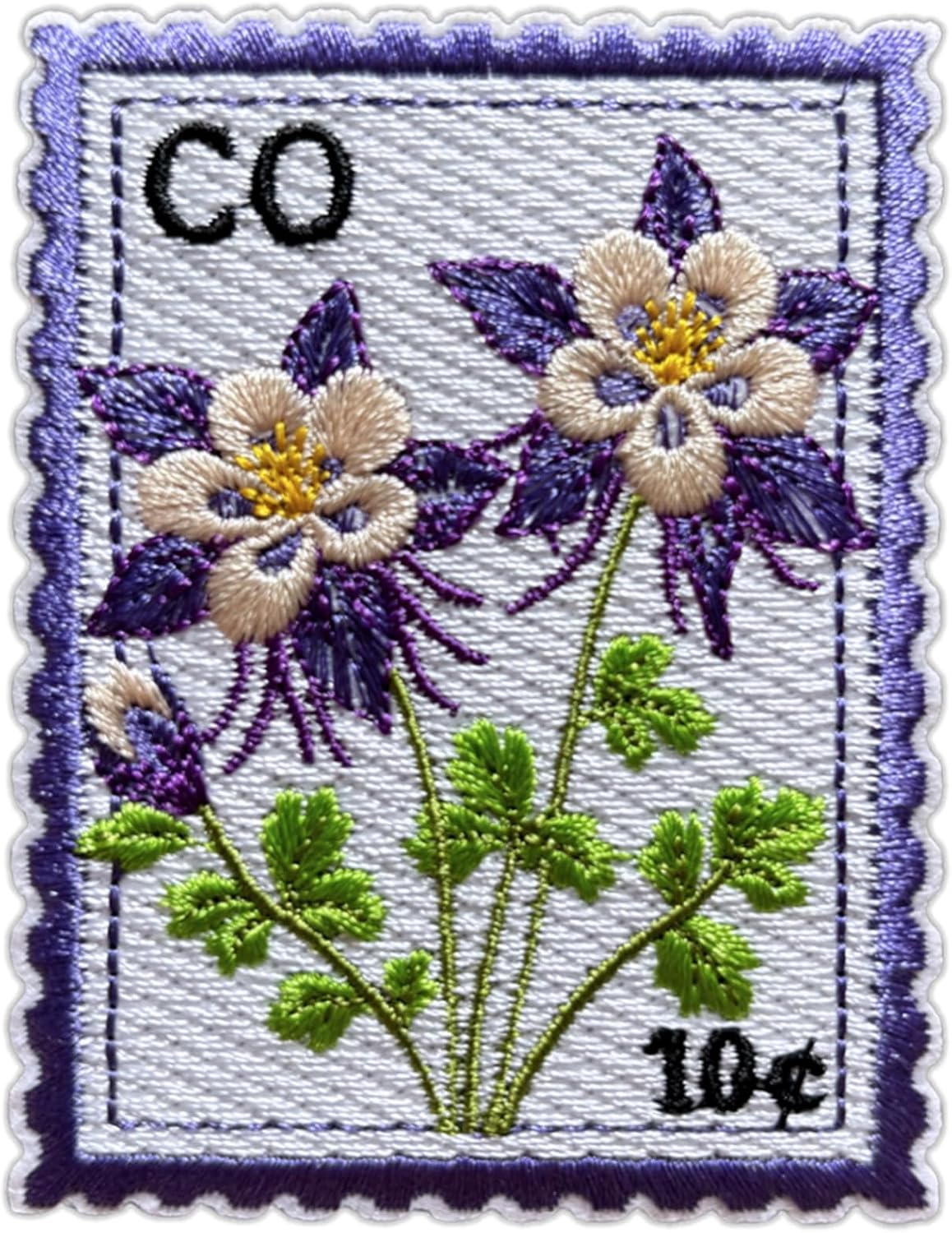 Embroidered Colorado Columbine Patch