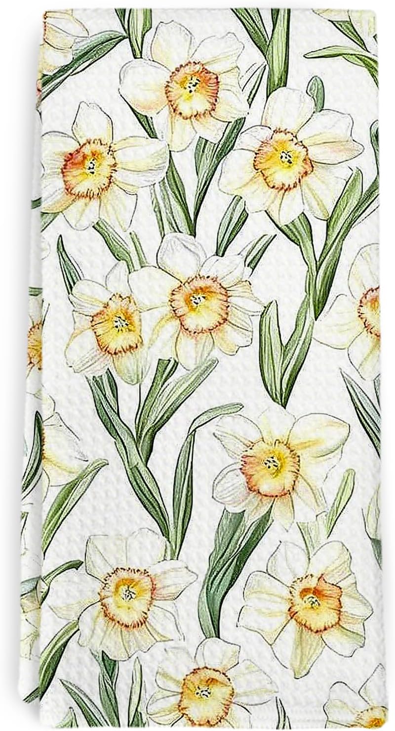 Daffodil Flower Kitchen Dish Towel