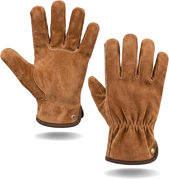 Leather Work Gardening Gloves for Men and Women