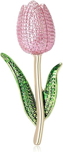 Pink Tulip Brooch