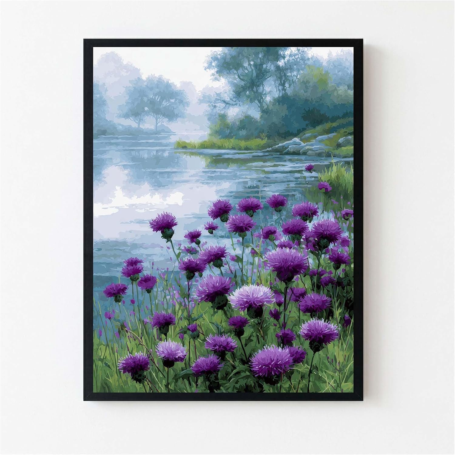 Framed Thistle Flower Poster Print