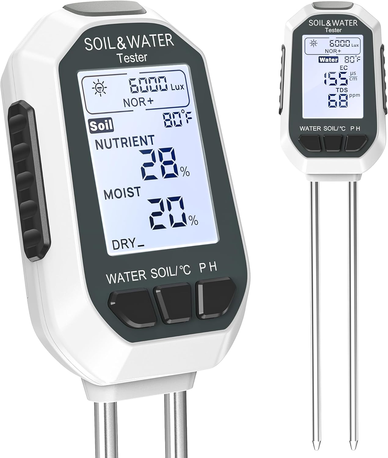 Moisture Meter for Plants, 7-in-1 Digital Soil Tester Kit with Backlit LCD