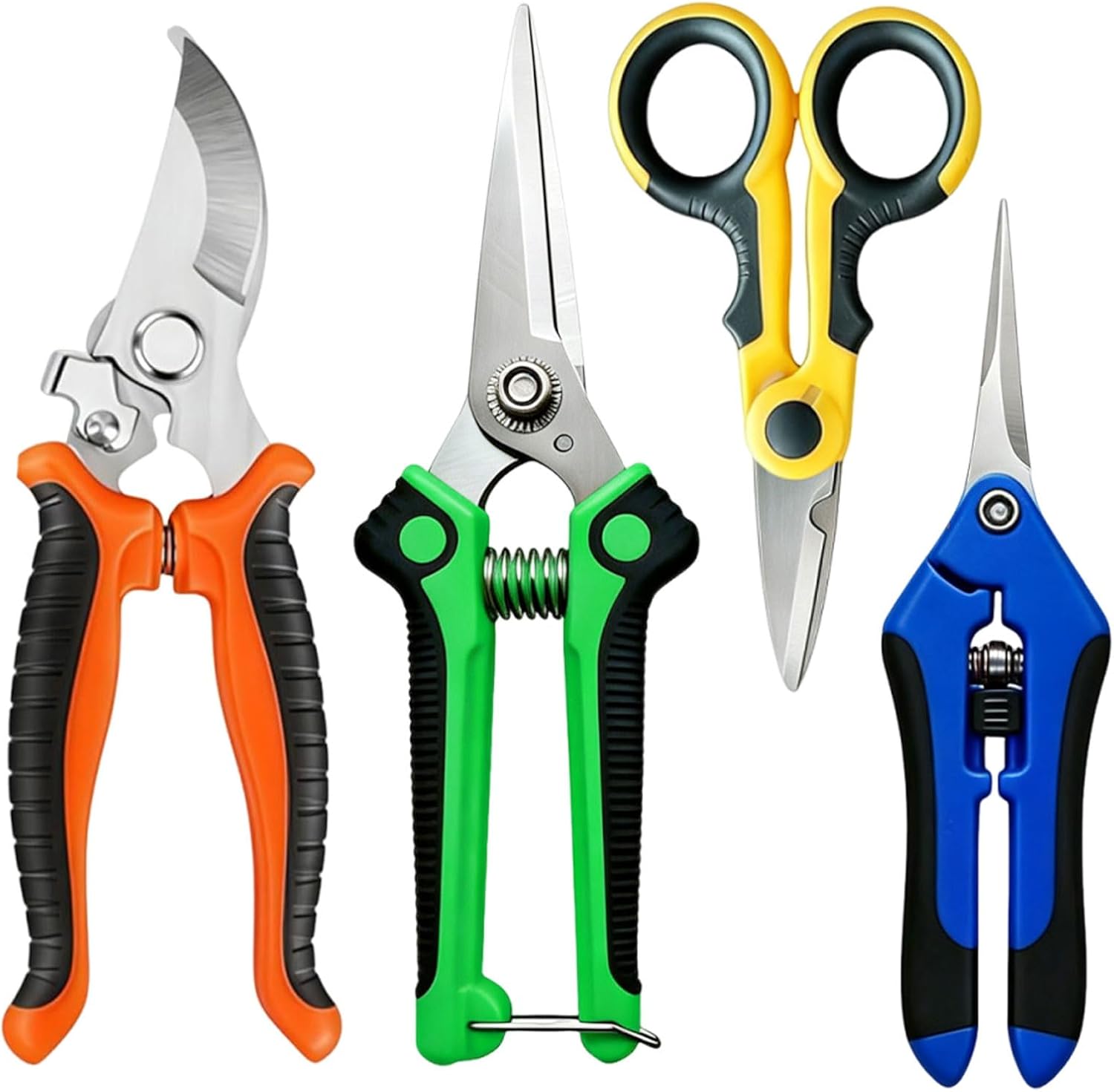 4 Pack Garden Pruning Shears, Stainless Steel Pruning, Stainless Steel Pruning, Pruning Snips, Flower Trimming, Pruning Shears for Gardening Tools
