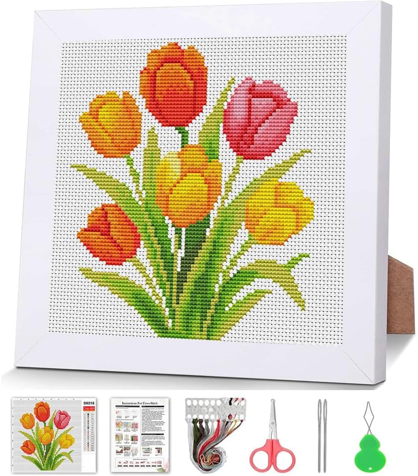 Tulip Stamped Cross Stitch Kit