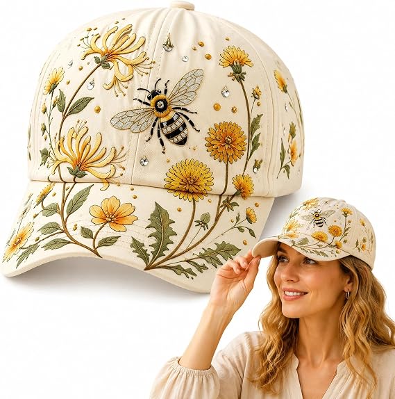 Garden Hat for Women, Adjustable Breathable Sun Cap, Botanical Outdoor Gift for Gardeners