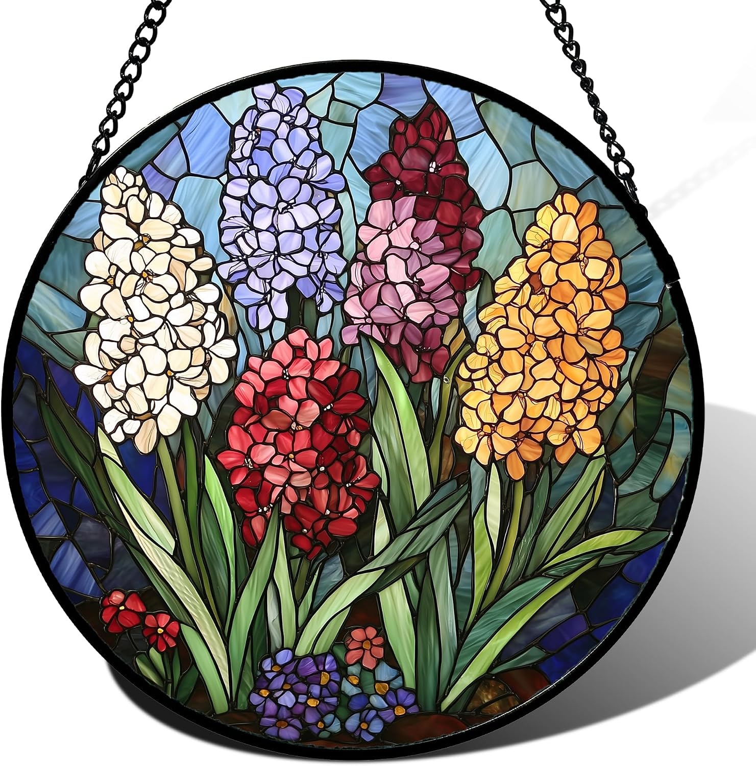 Colorful Hyacinth Flower Suncatcher