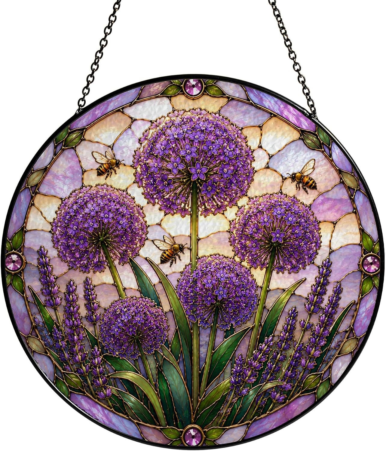 Allium Stain Glass Suncatcher