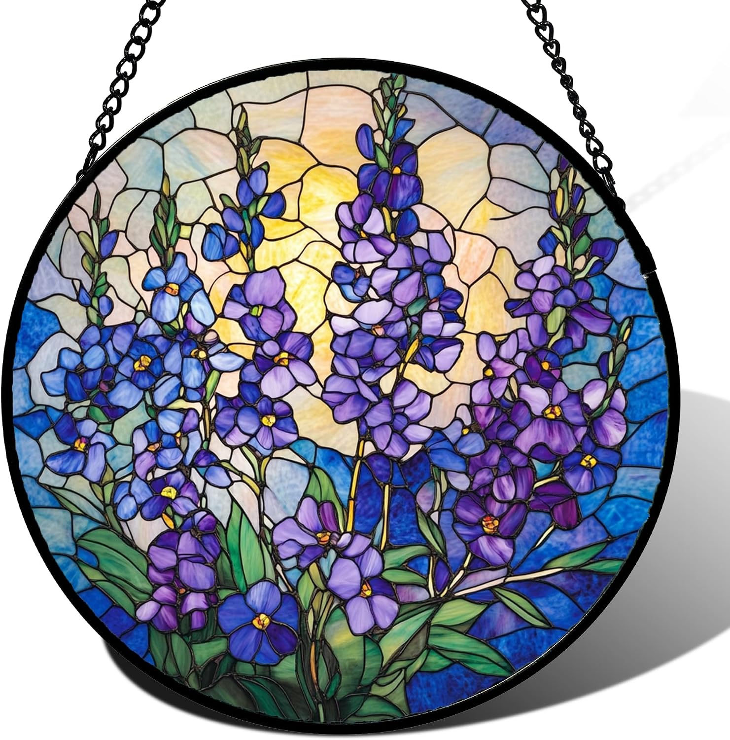 Delphinium Flower Stained Glass Suncatcher