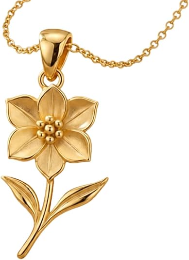 Hellebore Flower Pendant Necklace