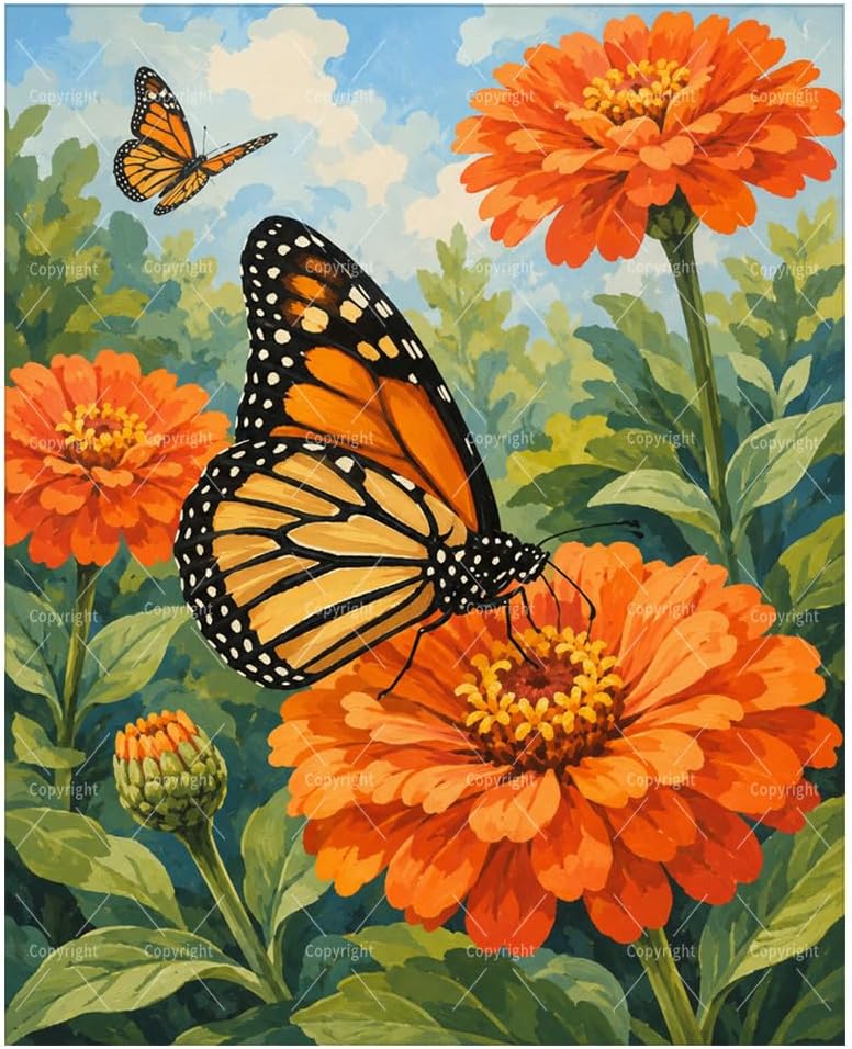 Zinnia Paint By Number Kit