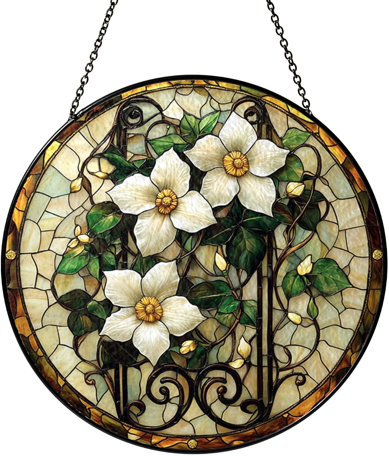 White Clematis Suncatcher