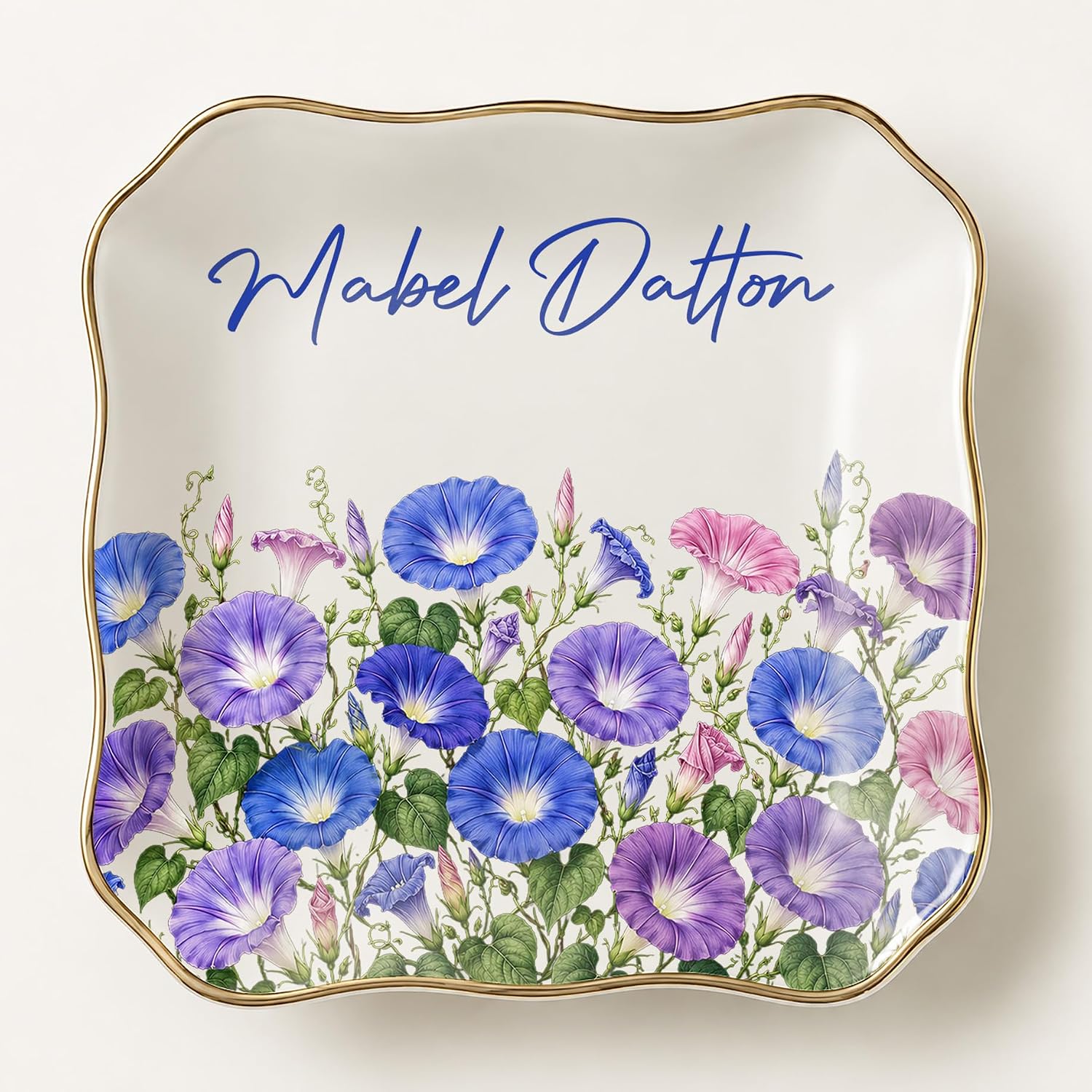 Morning Glory Flower Jewelry Dish