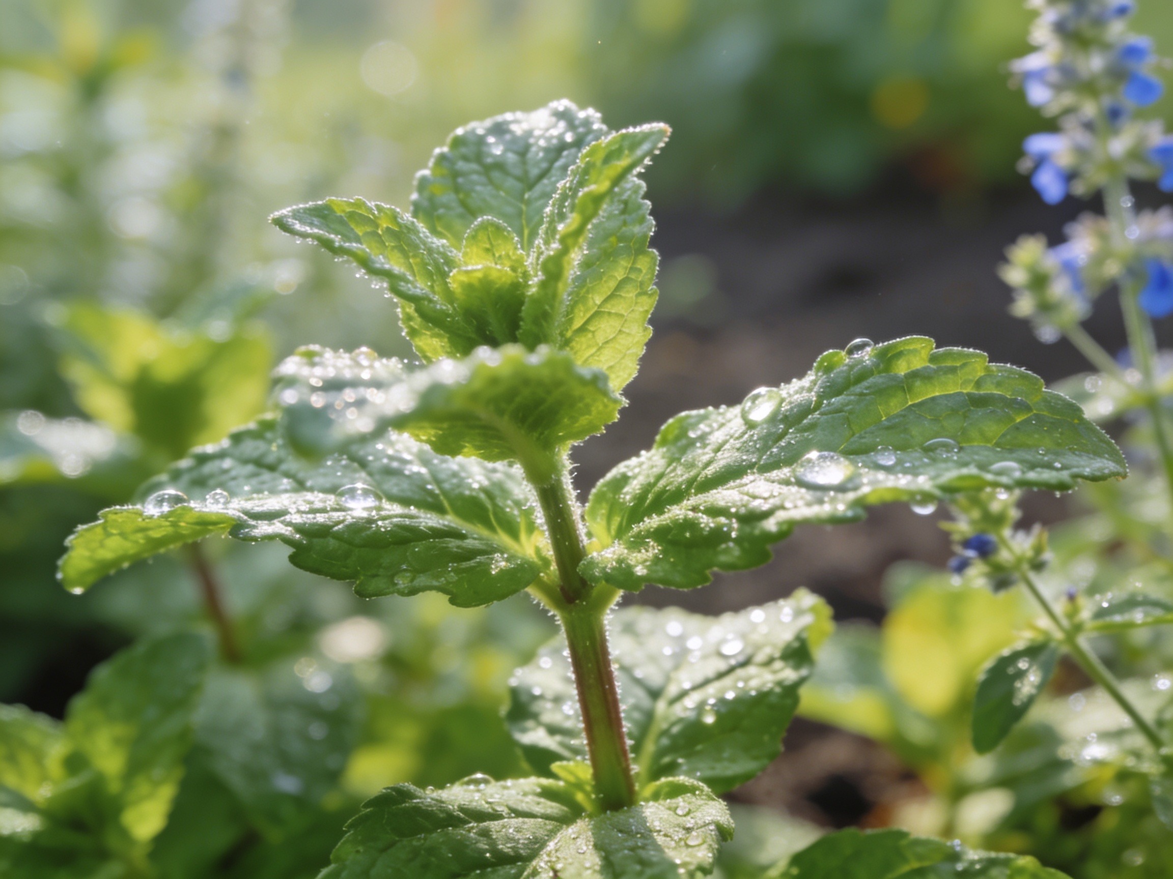 Assorted mint varieties with different leaf shapes