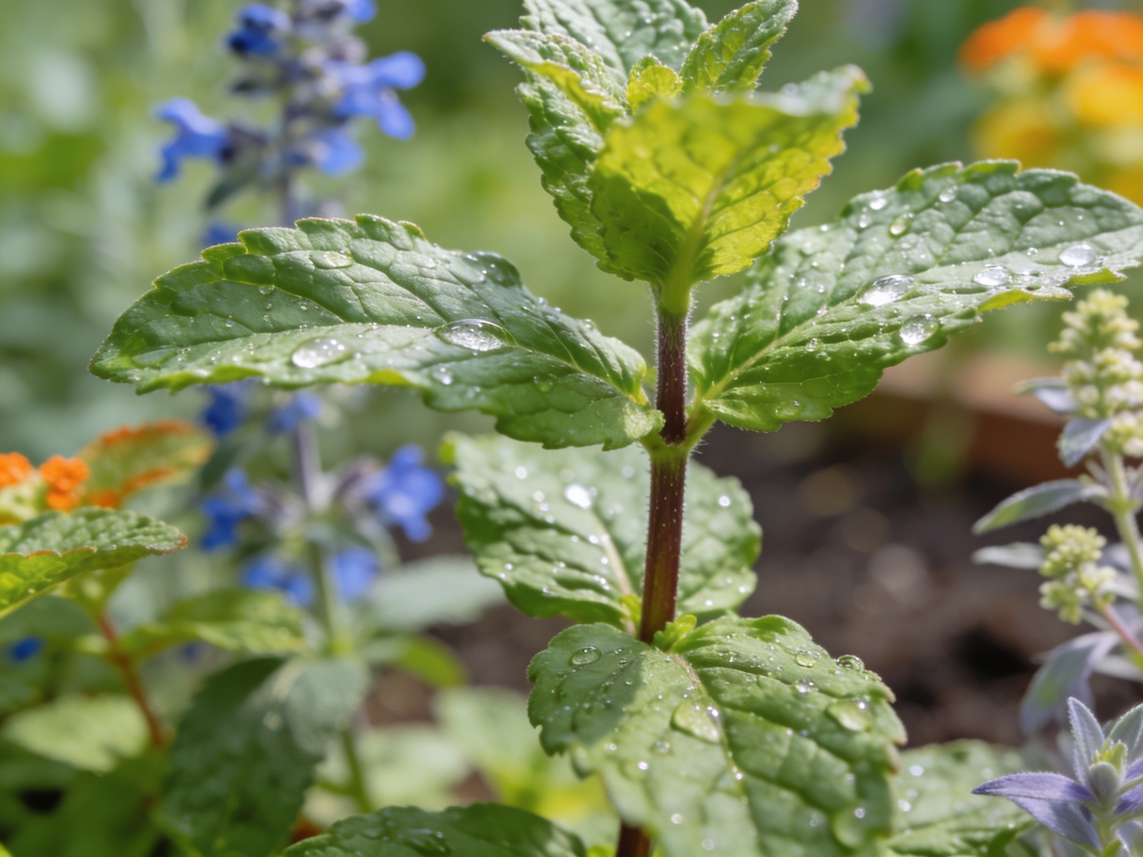 Salad burnet with feathery green foliage